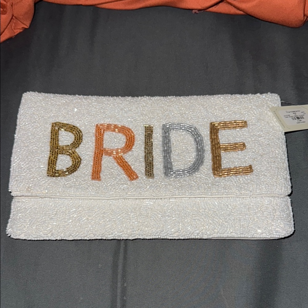 Elegant Francesca’s Bride Beaded Clutch - Cream